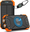 Ultimate Solar Power Bank: 10,000mAh Portable Wireless Charger with 20W Fast Charging and Dual Flashlight for All Your Outdoor Adventures