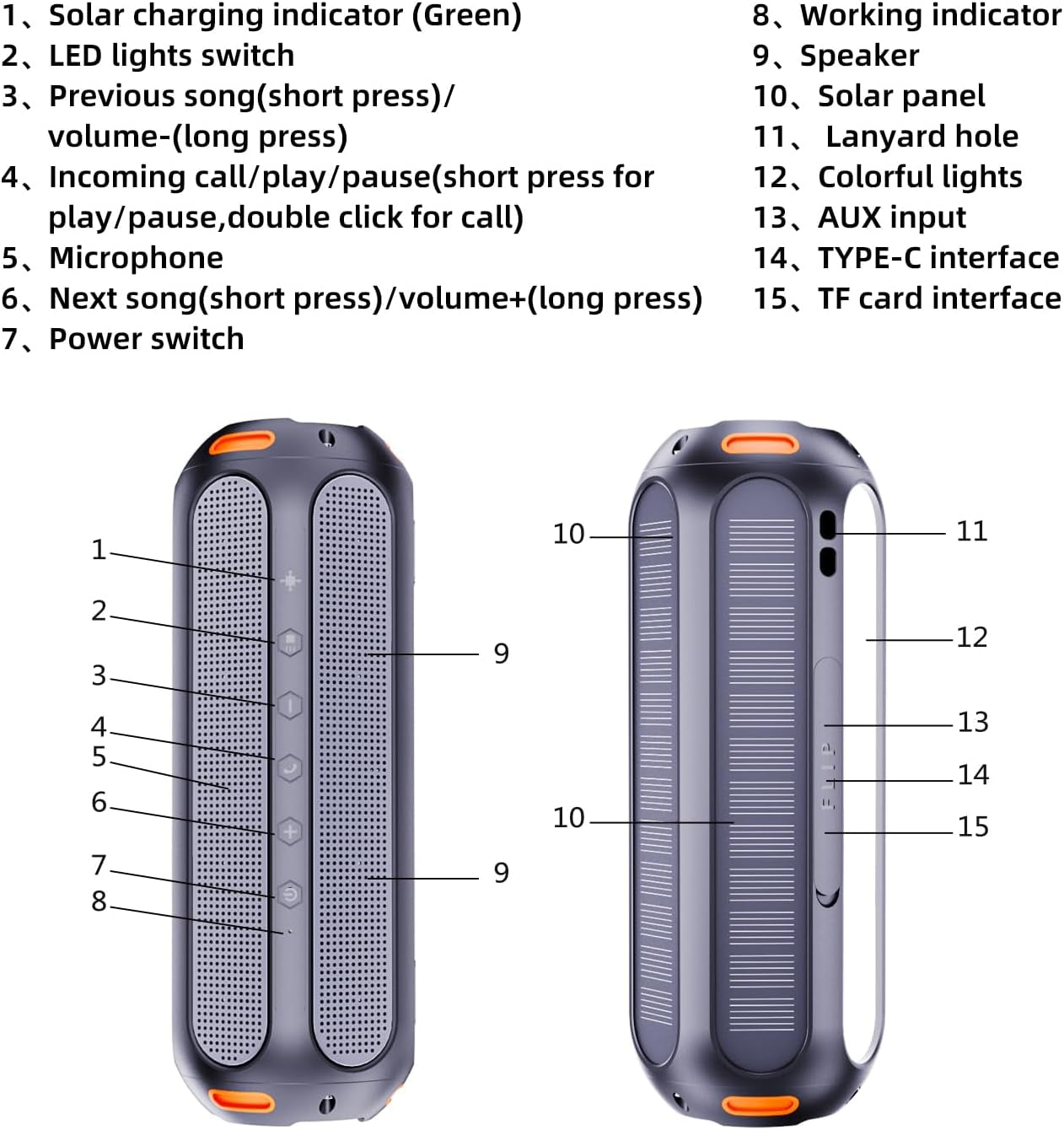 Magnetic Bluetooth Speaker, Golf Speaker with Solar Charging 30H Playtime, 7 Colorful Flashing Lights Outdoor Waterproof Portable Wireless, for Golf Cart Gifts Hiking Camping