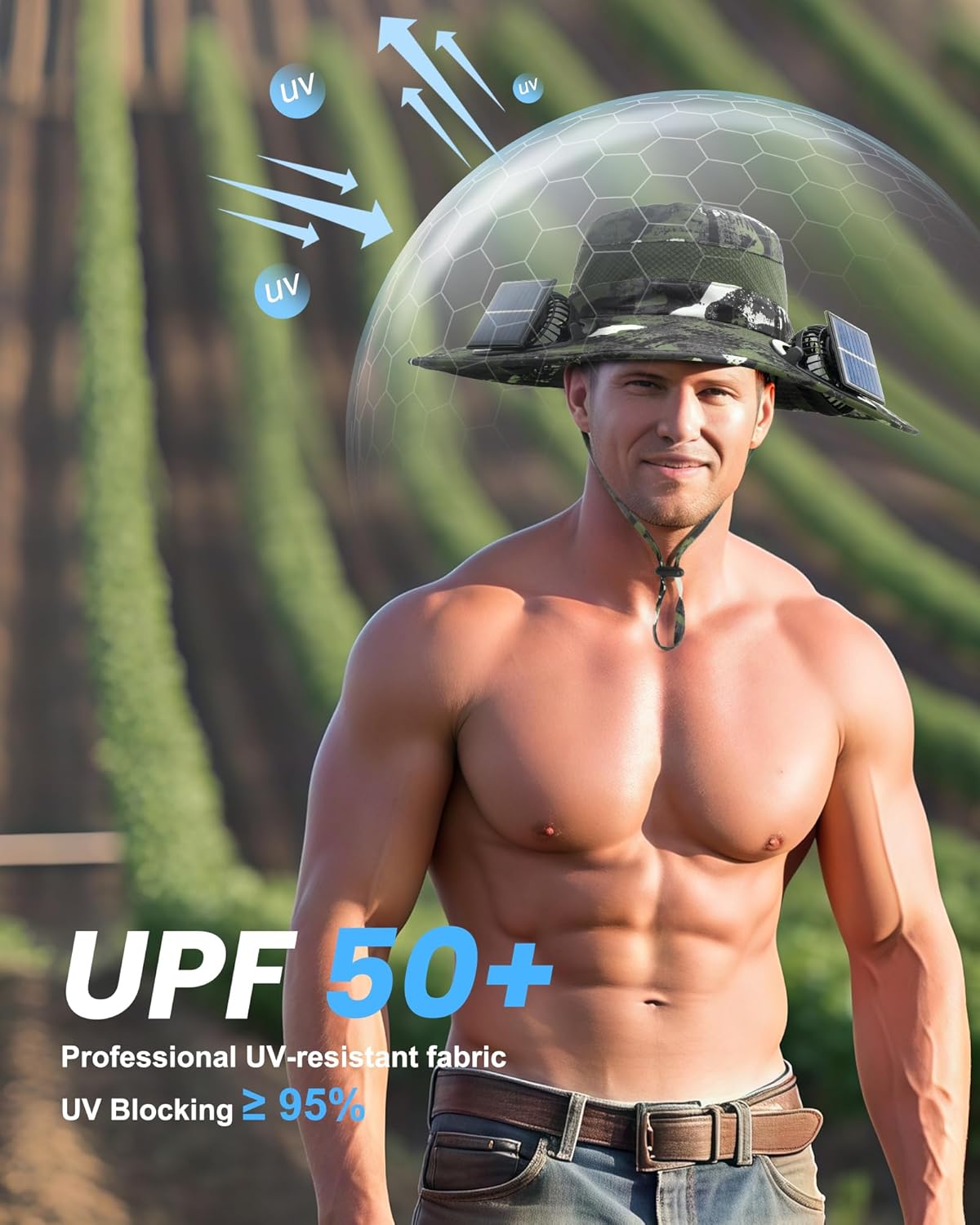 Stay Cool and Protected with Our Solar-Powered Wide Brim Fishing Hat - Ultralight USB Charging Sun Bucket Cap for Women