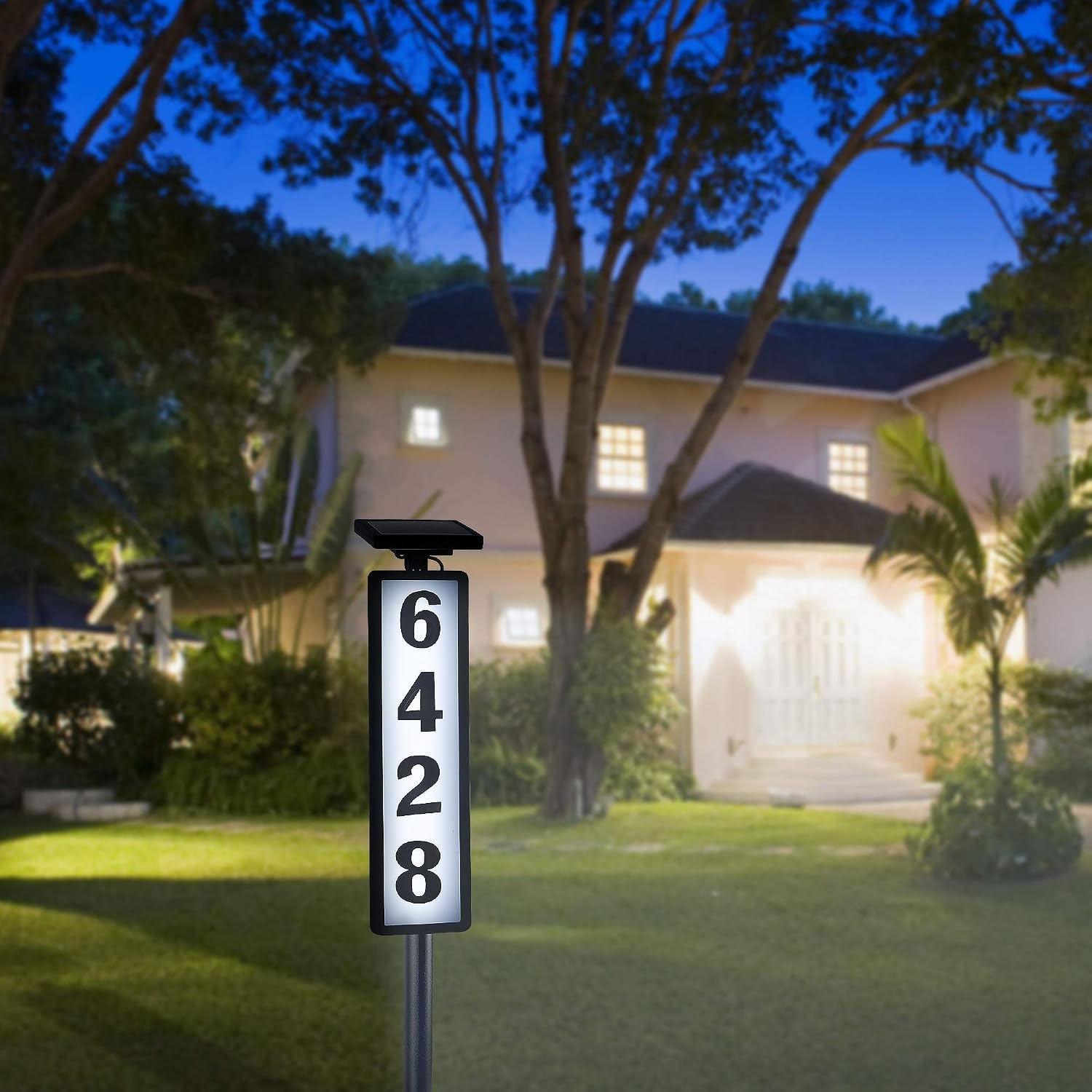 Solar Lighted House Address Numbers Sign