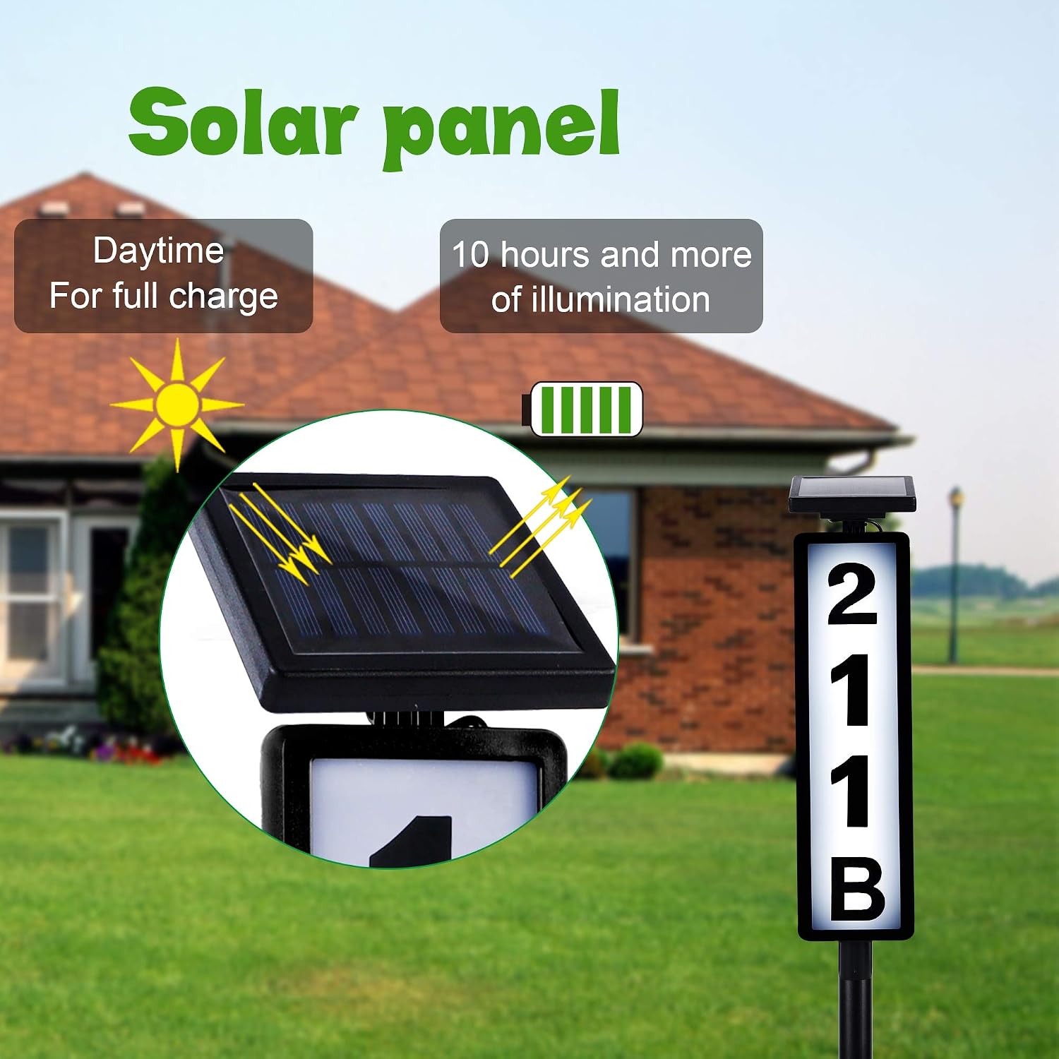 Solar Lighted House Address Numbers Sign