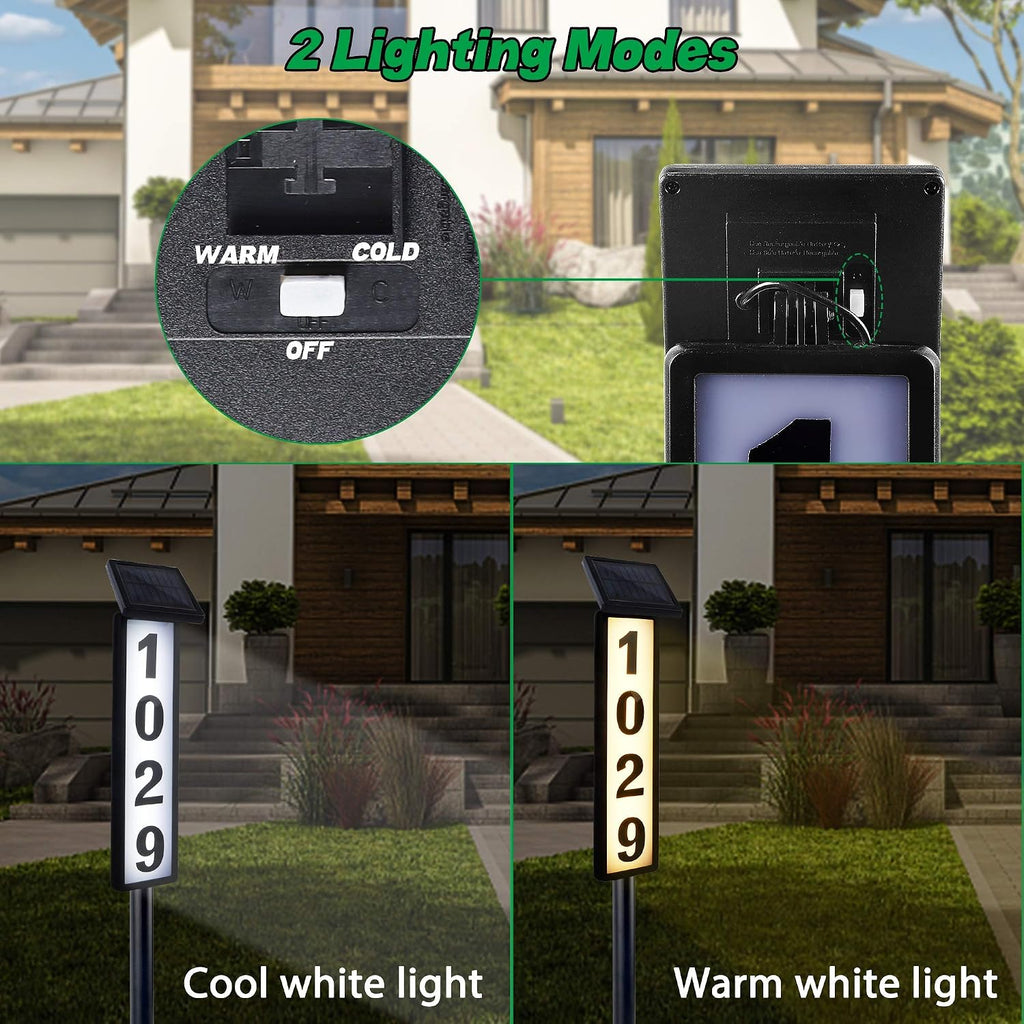 Solar Lighted House Address Numbers Sign