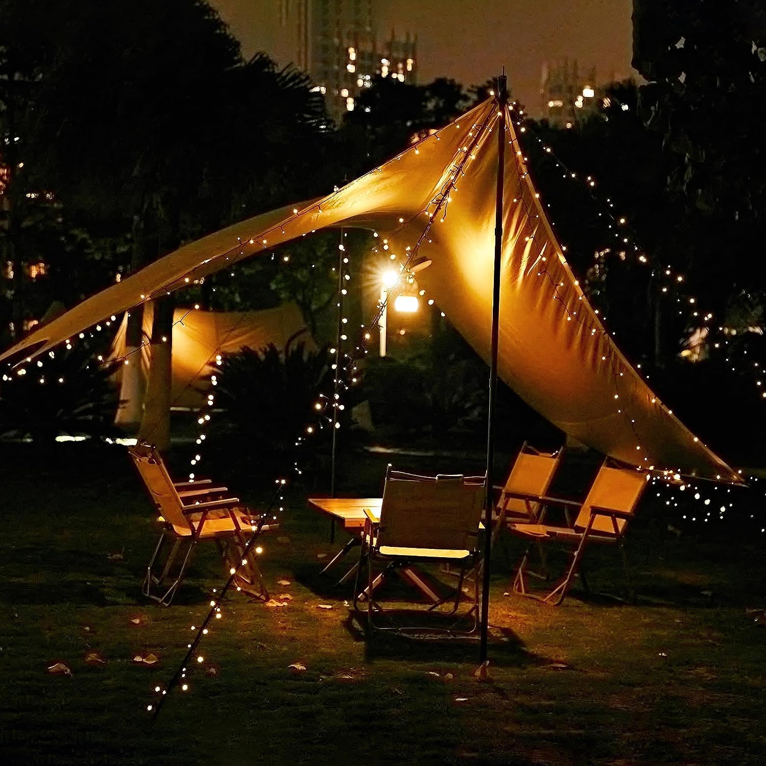 2 Pack Solar String Lights Outdoor Waterproof, 72FT 200 LED Solar String Lights with 8 Lighting Modes, IP65 Waterproof Solar Lights Outdoor for Xmas Garden Party Tree Decor, Warm White