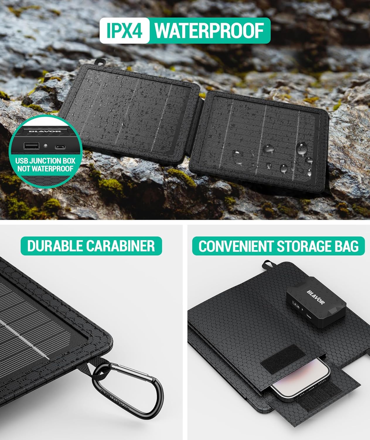 Power Up Anywhere: 10W Portable Solar Charger with Dual USB Outputs - Perfect for Camping, Hiking, and Travel!