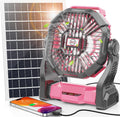 Ultimate 20000mAh Solar-Powered Fan with LED Lantern - Rechargeable 10W Camping Fan for Outdoor Adventures, Perfect for Picnics, BBQs, and Travel