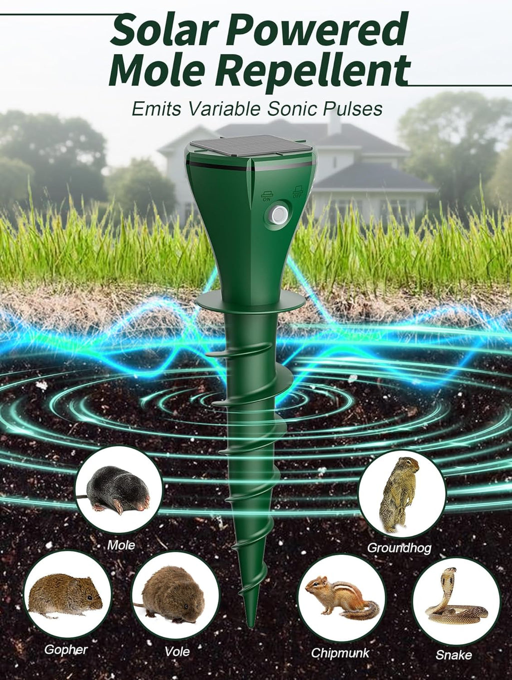 Solar Powered Animal Repellent for Yards