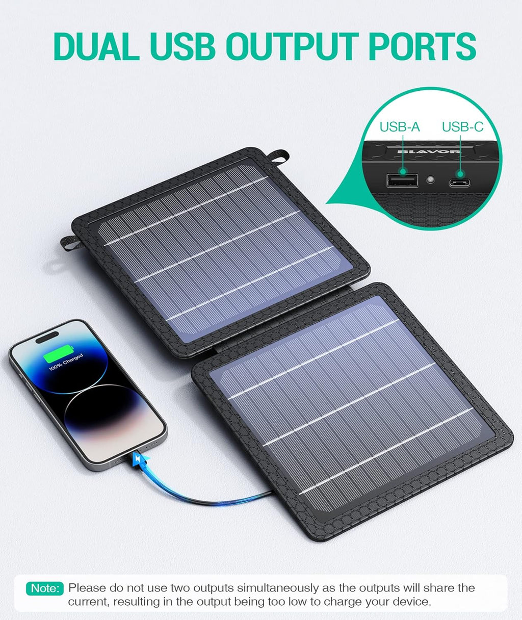 Power Up Anywhere: 10W Portable Solar Charger with Dual USB Outputs - Perfect for Camping, Hiking, and Travel!