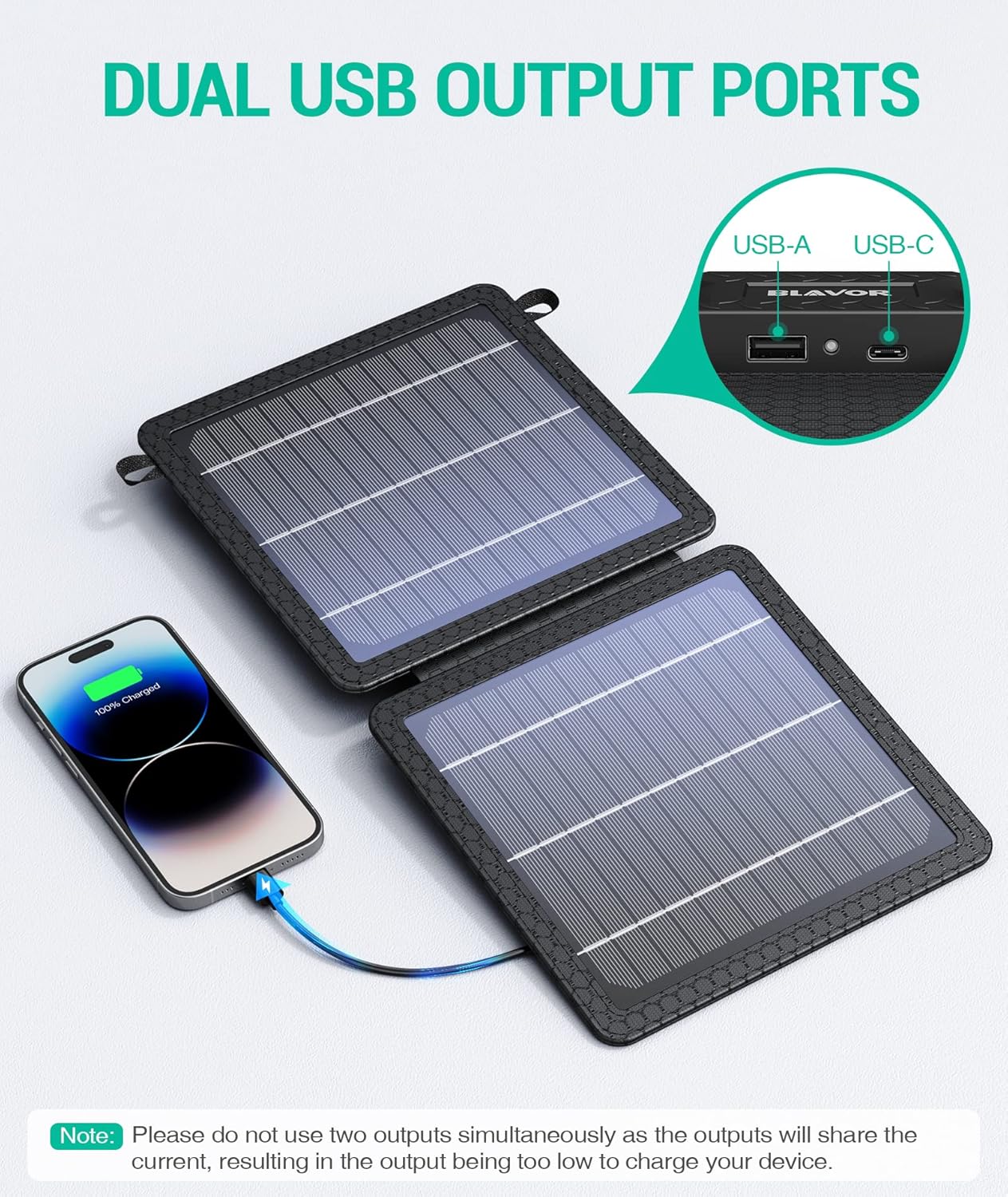 Power Up Anywhere: 10W Portable Solar Charger with Dual USB Outputs - Perfect for Camping, Hiking, and Travel!