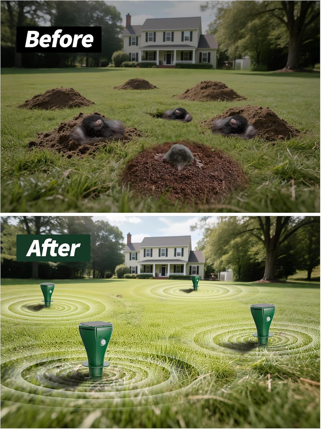 Solar Powered Animal Repellent for Yards