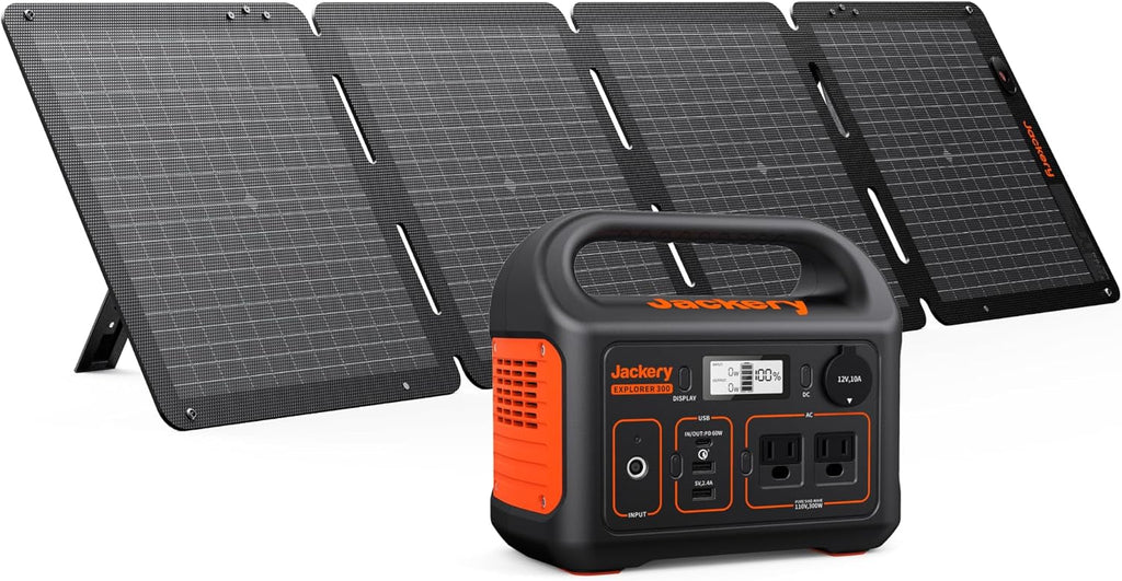 Power Up Anywhere: Jackery Solar Generator 300 with 40W Solar Panel - Perfect for Camping, RVs, and Emergency Blackouts
