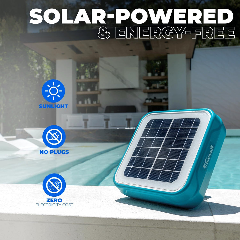 Solar Pool Ionizer - Floating Water Cleaner & Purifier Keeps Water Clear, 85% Less Chlorine, Compatible with Fresh and Salt Water Pools & Spas