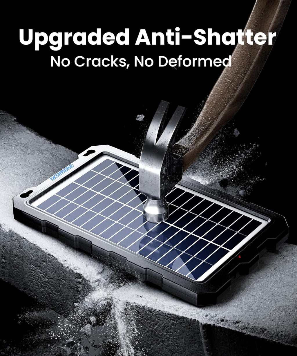 Upgraded 7.5W-Solar-Battery-Trickle-Charger-Maintainer-12V Portable Waterproof Solar Panel Trickle Charging Kit for Car, Automotive, Motorcycle, Boat, Marine, Rv,Trailer, Snowmobile, Etc.