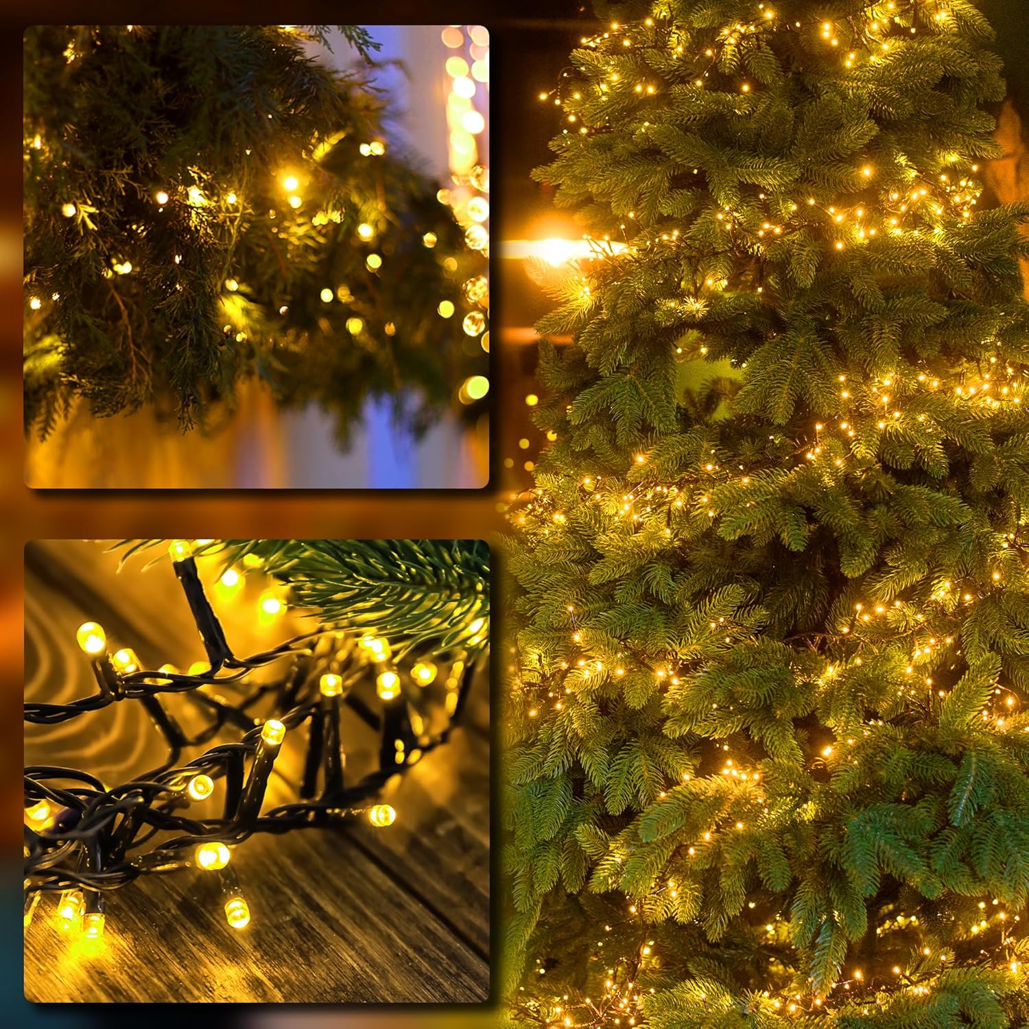2 Pack Solar String Lights Outdoor Waterproof, 72FT 200 LED Solar String Lights with 8 Lighting Modes, IP65 Waterproof Solar Lights Outdoor for Xmas Garden Party Tree Decor, Warm White