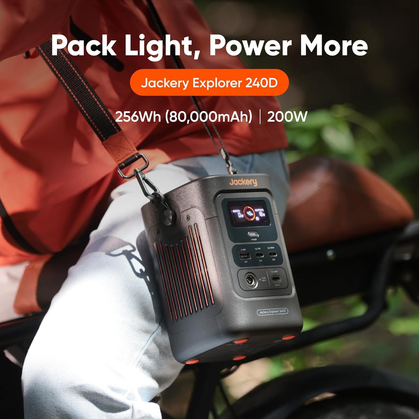 Explorer 240D Power Bank and 40W Solar Panel (80,000Mah), Lifepo4 Battery Portable Power Station, USB-C Cable Included,200W DC Output,1-Hour Fast Charging, Compact for Outdoor, Camping, Travel