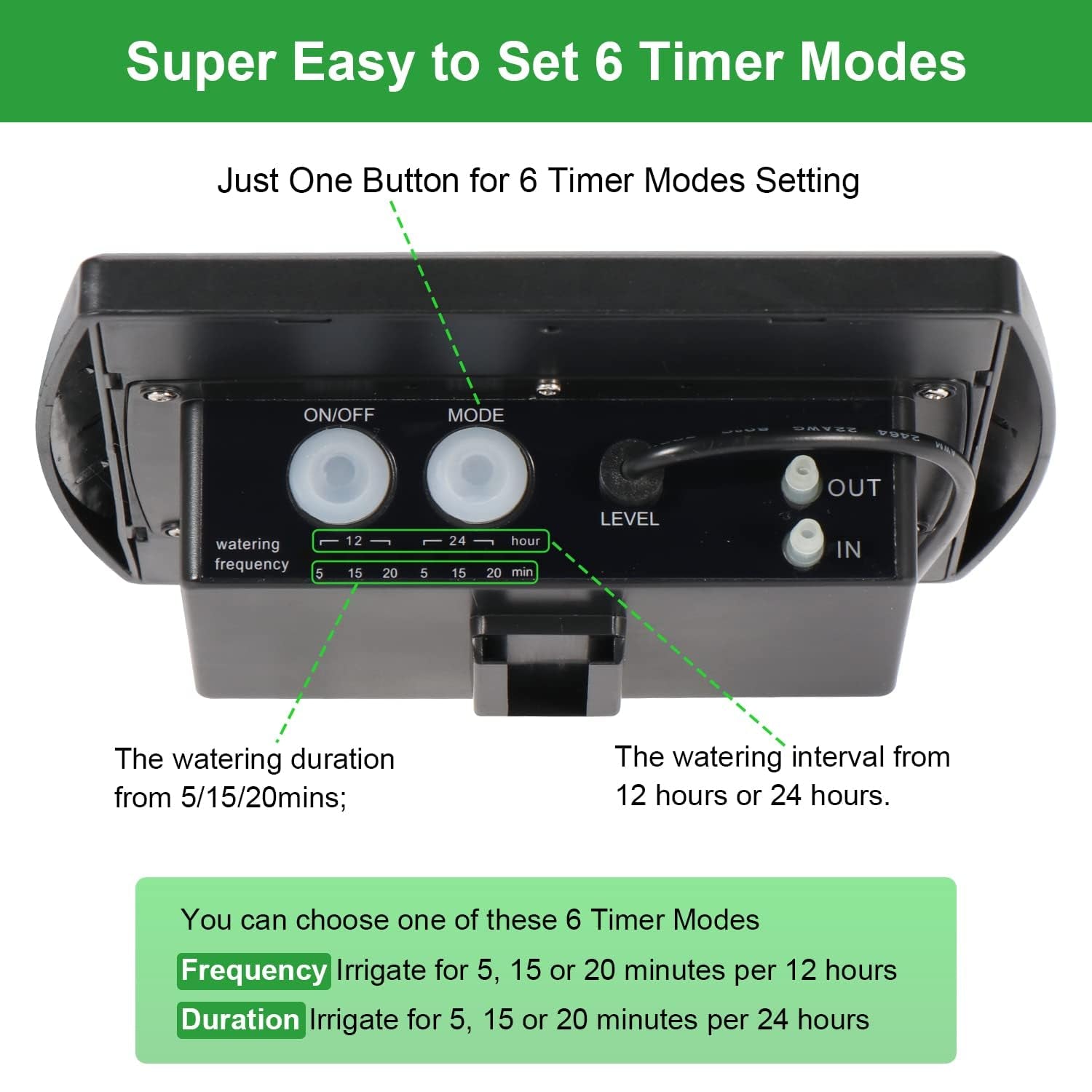 Solar Powered Drip Irrigation System,  Solar Automatic Garden Watering Outdoor Greenhouse Accessories Supported 15 Pots Plants & 6 Timer Modes