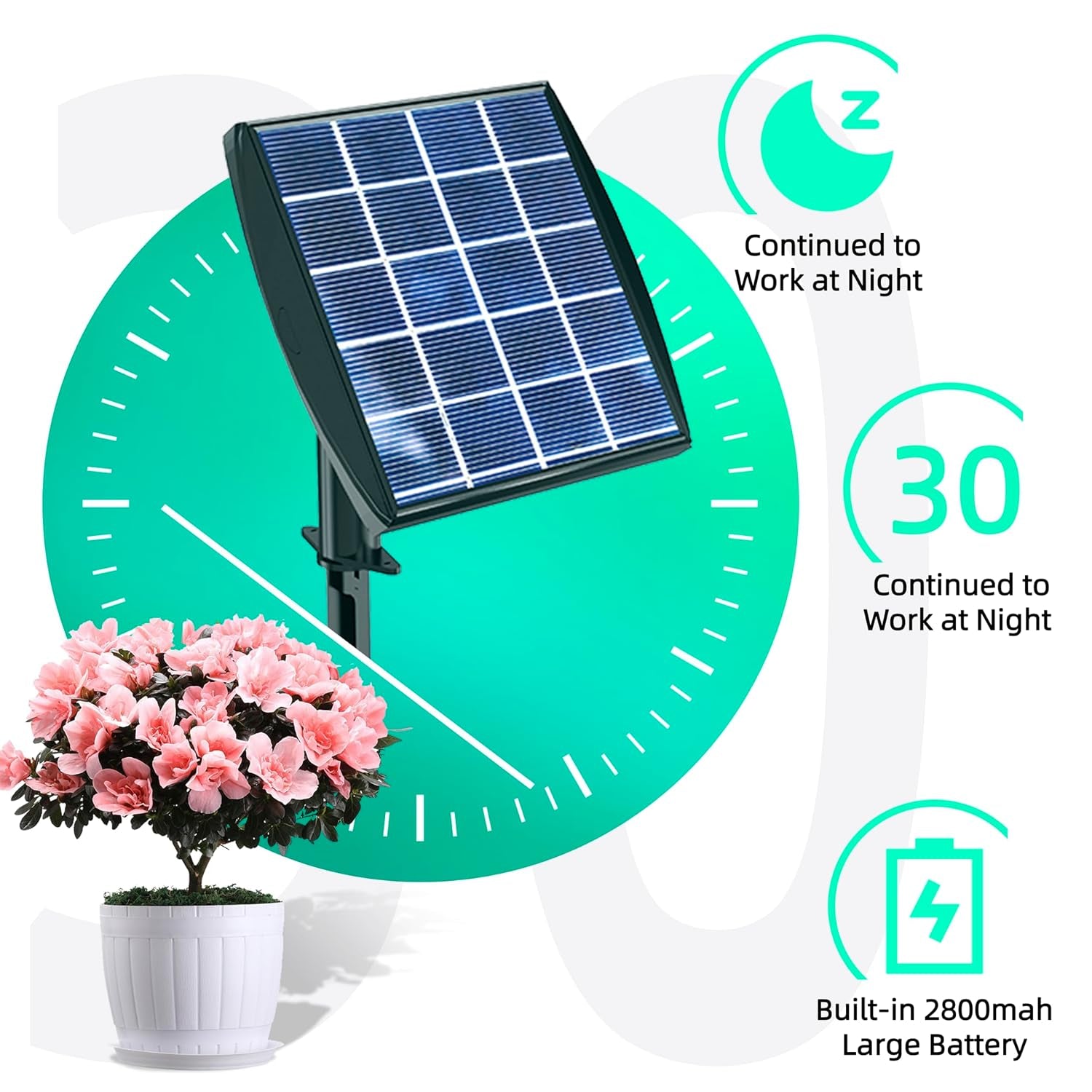 Solar Powered Drip Irrigation System,  Solar Automatic Garden Watering Outdoor Greenhouse Accessories Supported 15 Pots Plants & 6 Timer Modes